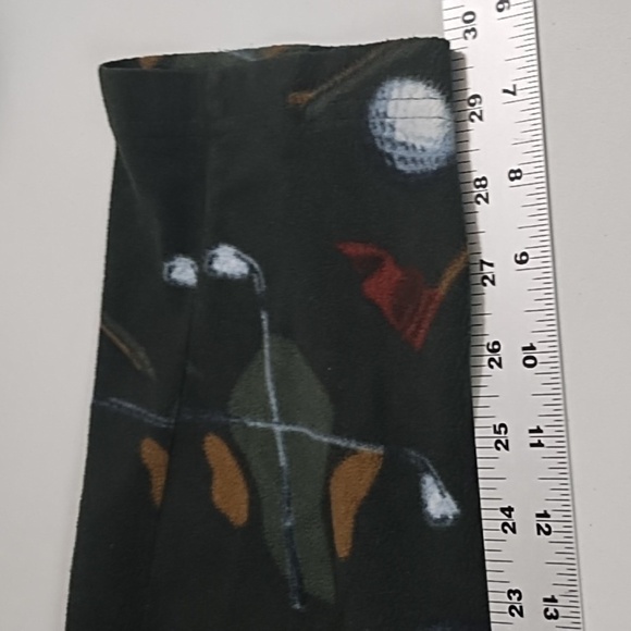 Men's Golf Print Fleece Lounge Sleep Pant Large Pockets 1 Button Fly - Picture 7 of 10